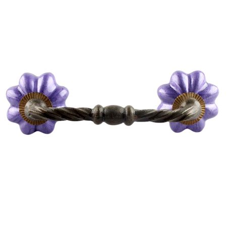 Neon Purple Ceramic Melon Cut Bridge Handle Online